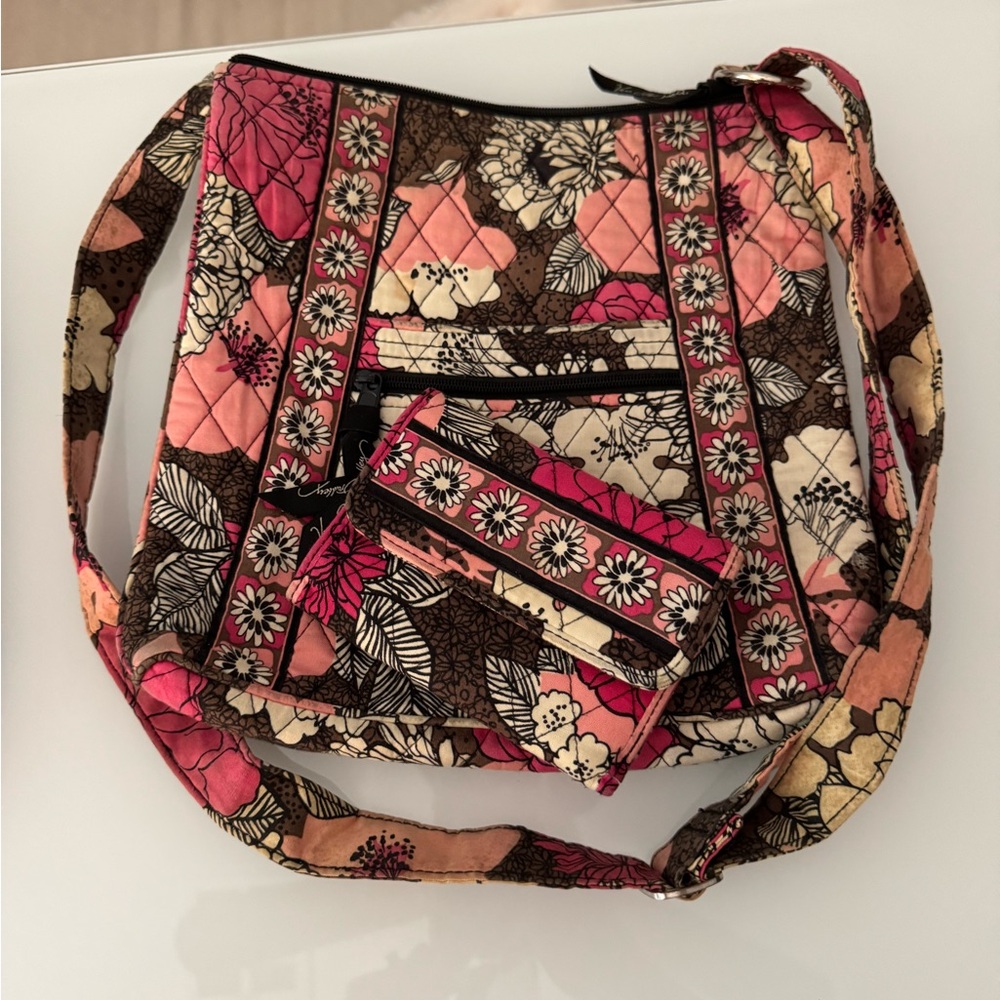 Mocha Rouge Vera Bradley crossbody and wallet set